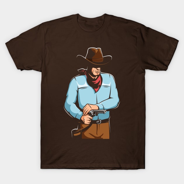 Cowboy gunfighter shoots a pistol T-Shirt by Agor2012